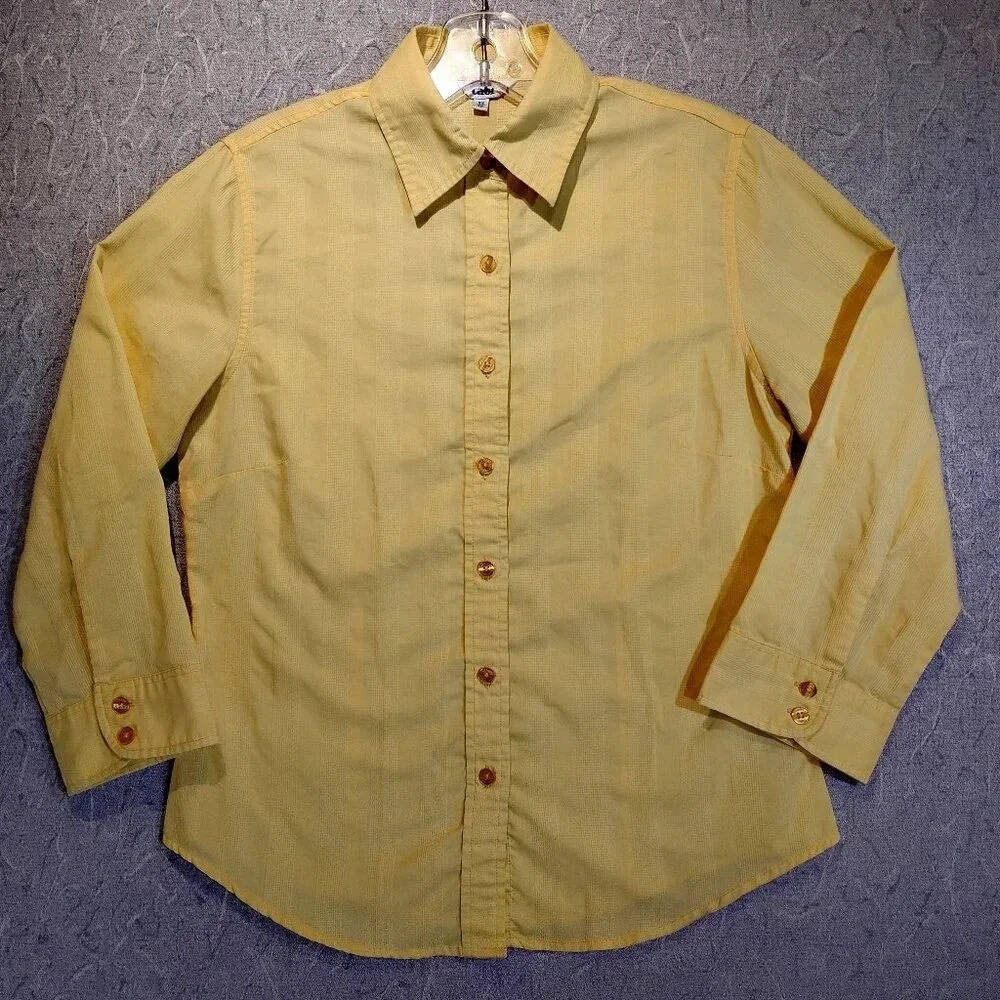 Tabi Yellow Long Sleeve Button Up Cotton Blouse NWOT  in Size XS